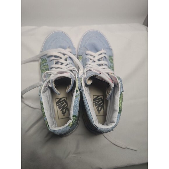 Vans Off The Wall Van Doren Light Blue Floral High Tops Size M6.5 W8 - Picture 2 of 10